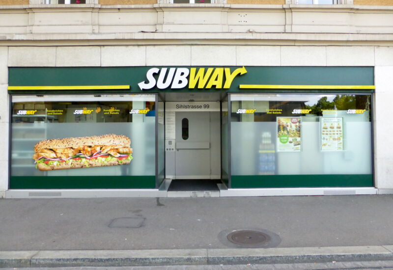 Schaufensterbeschriftung Subway